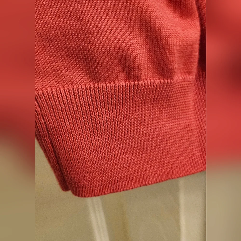 Brooks Brothers V-Neck Vest in Heathered Rose 100 % Supima Cotton SIZE Medium - Picture 5 of 6